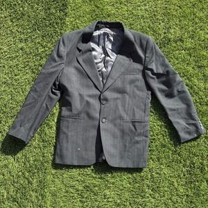 Andre Villard 100% Wool Mens Gray Suit Jacket Blazer Formal Business Size 40 42